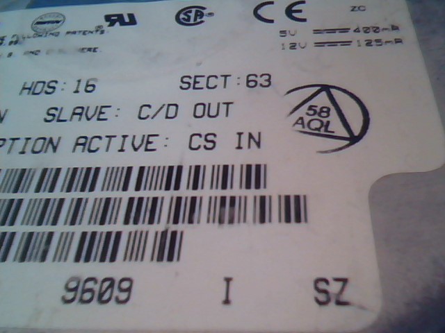 Hard Disk Drive Conner CFS1081A AT IDE ATA 40-pin 1GB FL936T1 STR03 CFSMA1.30 - image 4