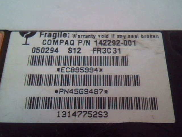 Hard Disk Drive Compaq 142292-001 050294 S12 FR3C31 0662 HDD - image 3
