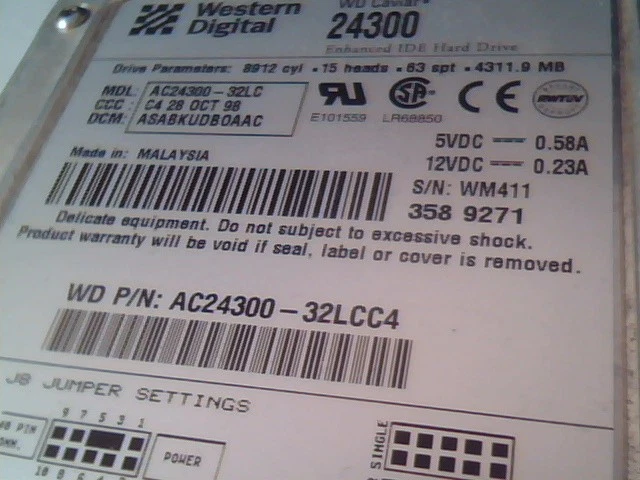 Hard Drive Western Digital 24300 Caviar AC24300-32LCC4 - image 3