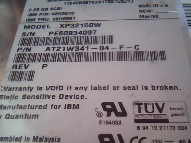 Hard Disk Drive IBM SCSI XP32150W AT21W341-04-F-C 42H3676 - image 3
