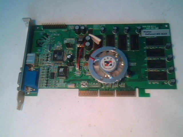 AGP Video Graphics Card WinFast GeForce2 MX MAX 64MB 64M LRI 2850 TV Out ARX
