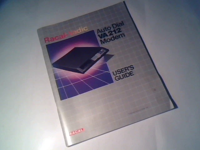 Racal-Vadic Auto Dial VA212 Modem User's Guide March 1984 Fifth Issue