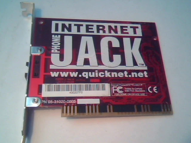 PJ-ISA-1-P QUICKNET INTERNET PHONE JACK CARD VOIP ISA vintage linux