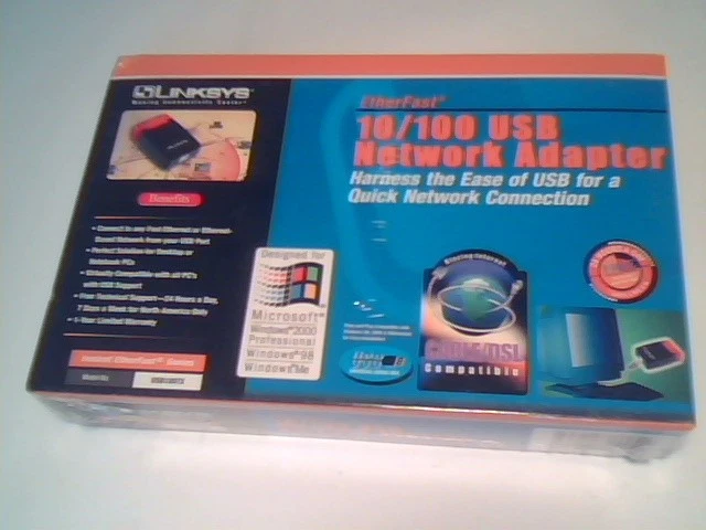 NEW Linksys USB100TX USB 100TX Ethernet Wired Network Adapter Tivo Series 2 DVR