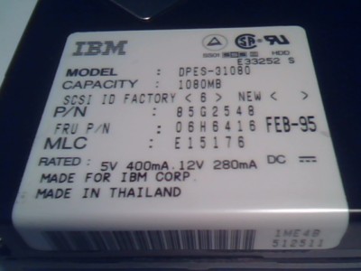 Hard Drive Disk SCSI IBM DPES-31080 50-pin 1080MB 1GB  06H6416 — image 5