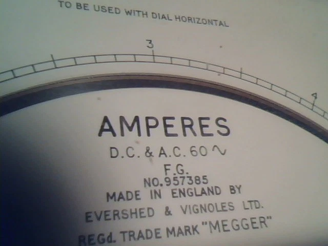 1930s MEGGER AMPERES AC/DC 5A EVERSHED & VIGNOLES vintage test meter ammeter - image 5