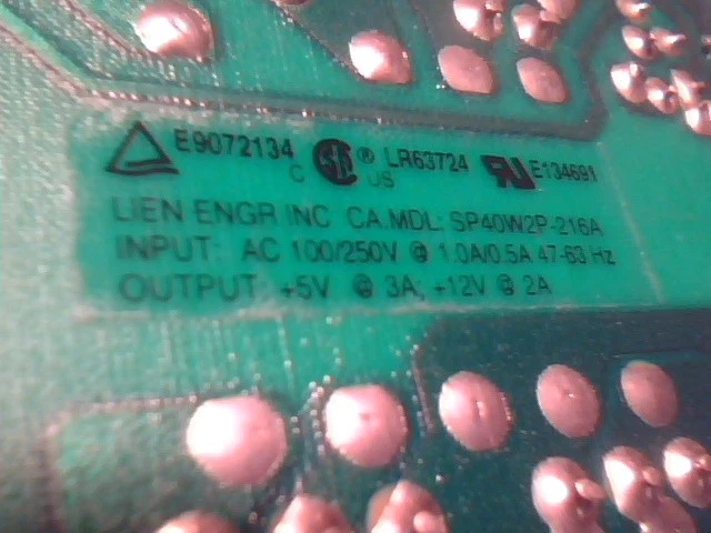 Lien Engineer SP40W2P-216A Dual Voltage Open Frame Switching Power Supply 5V 12V - image 4
