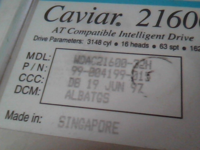 Hard Drive IDE Disk Western Digital Caviar 21600 WDAC21600-32H 99-004199-015 - image 2