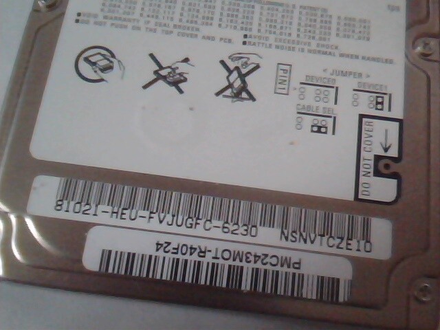 2.5 Hard Drive IDE Fujitsu MHV2040AS CA06531-B704 2006-02 78140160 40GB - image 3