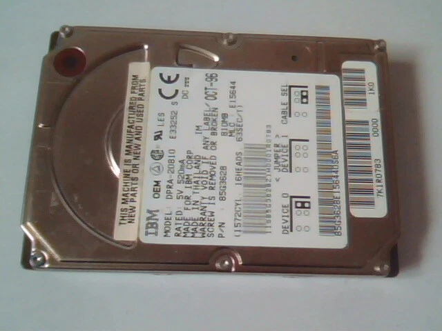 2.5 Hard Drive IDE Disk IBM DPRA-20810 85G3628 E15644