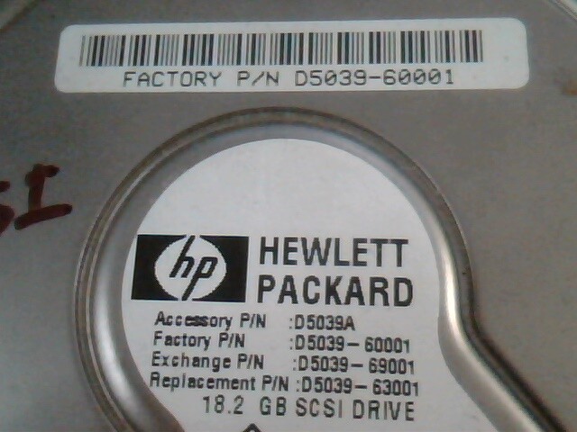 Hard Drive Disk SCSI Hewlett Packard HP D5039 D5039-60001 SCA-80 DGHS 59H6609 - image 2