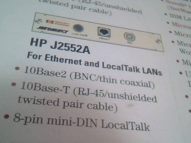 HP JetDirect Card Print Server J2552A ETHERNET LOCALTALK (J2550A) - image 9