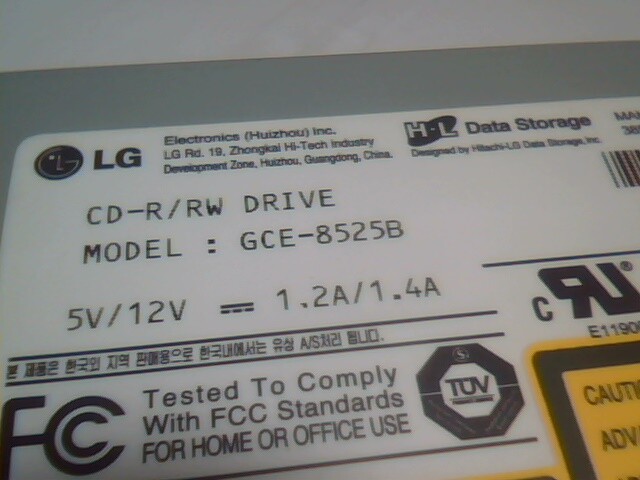 LG CD-ROM CD-R/RW Drive GCE-8525B 1.01 52x32x52x 40pin IDE ATA burner rewritable - image 3
