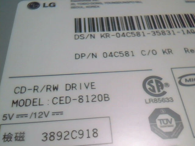 LG CD-ROM CD-R/RW Drive CED-8120B 1.04 12x8x32x 40pin IDE ATA burner rewritable - image 3