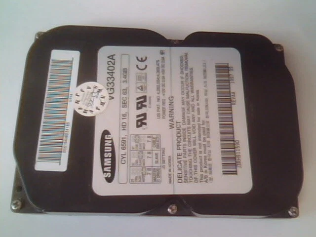 Hard Drive Disk IDE Samsung VG33402A Rev AA 1997.09