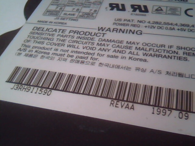 Hard Drive Disk IDE Samsung VG33402A Rev AA 1997.09 - image 3