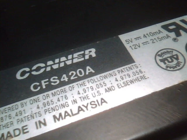 Hard Drive IDE Disk Conner CFS420A 94112-042 94112-039 420MB vintage - image 3