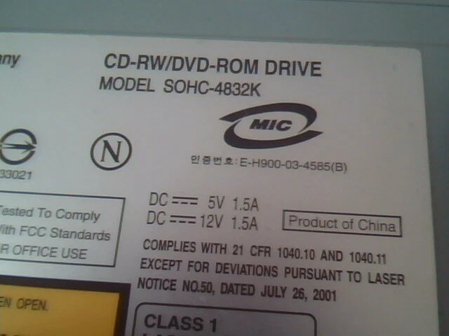 HP CD-RW/DVD-ROM Drive SOHC-4832K Rewritable 352606-ED0 April 2004 - image 3