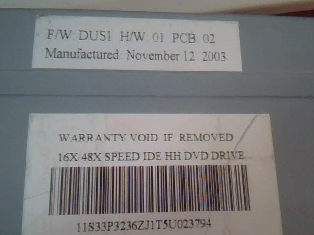 Lite-ON XJ-HD166S DVD-ROM Drive IDE HH 16x/48x 33P236 33P3237 November 2003 - image 3