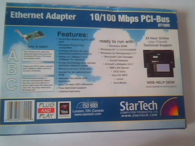 Ethernet Network Adapter card 10/100 Mbps PCI-Bus StarTech ST100S - NEW - image 3