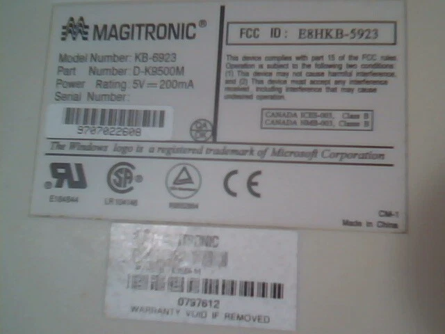 Magitronic Keyboard KB-6923 D-K9500M - vintage, working - image 8