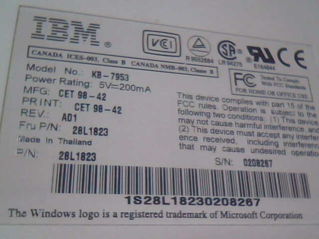 IBM KB-7953 Keyboard - CET 98-42 28L1823 A01 - vintage, working - image 6