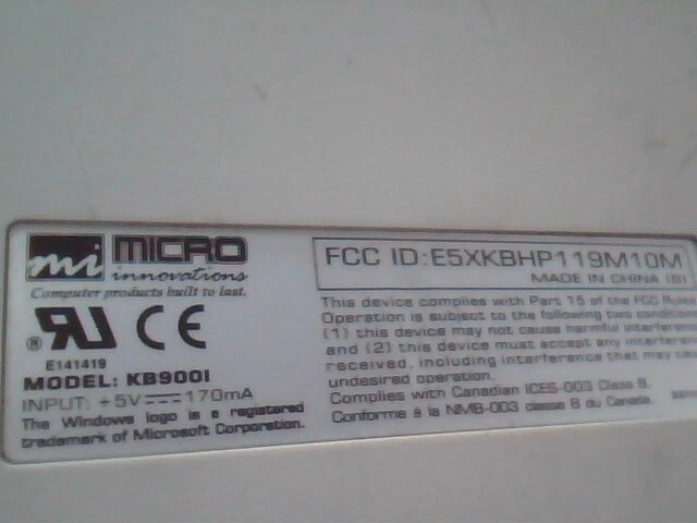 Micro Innovations Keyboard KB9001 - E5XKBHP119M10M PS2 PS/2 - image 7