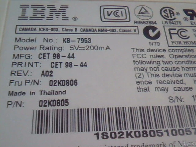 IBM KB-7953 Keyboard - CET 98-44 02K0805 A02 - vintage, working - image 7