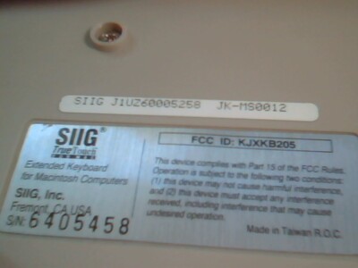 SIIG True Touch Formal Keyboard for Macintosh JK-MS0012 PS/2 - vintage, working — image 7
