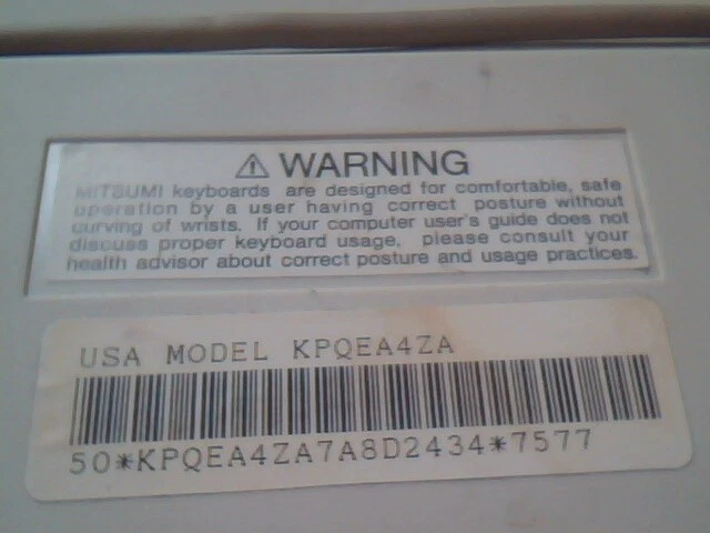 Mitsumi Keyboard KPQ-E99ZC-13 5-pin DIN KPQEA4ZA USA - vintage, working - image 7