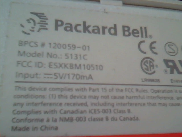 Packard Bell Keyboard 5131C 120059-01 E5XKBM10510 PS/2 - vintage, working - image 6
