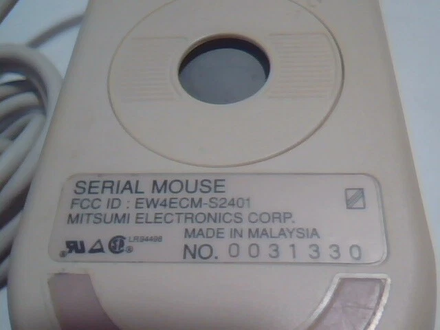 Vintage Mitsumi Serial Mouse 0031330 EW4ECM-S2401 2-button - Working - image 4