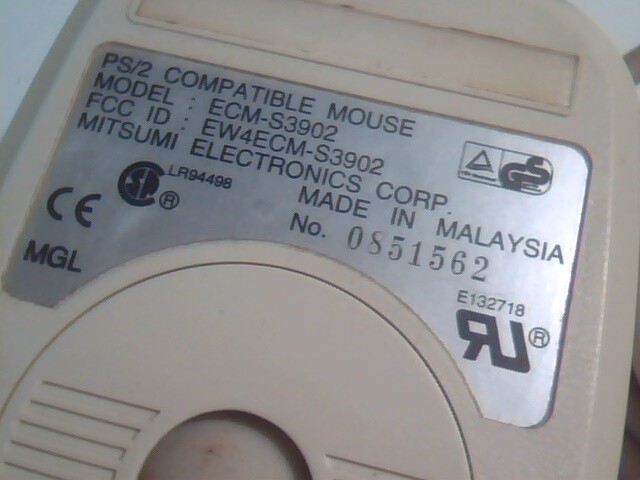 Vintage Mitsumi Mouse ECM-S3902 2-button PS/2 compatible - Working - image 4