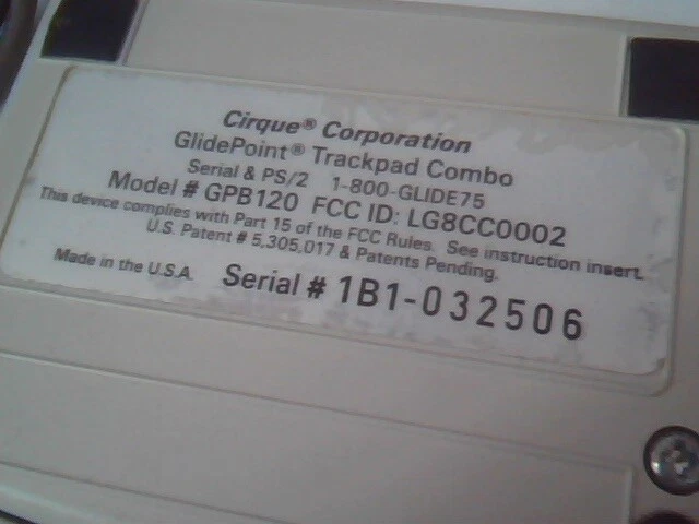 Vintage Cirque GlidePoint TrackPad Combo GPB120 serial PS/2 - Working - image 5