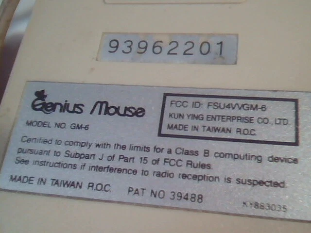Vintage Genius Mouse GM-6 FSU4VVGM-6 25-pin 3-button - Working - image 4