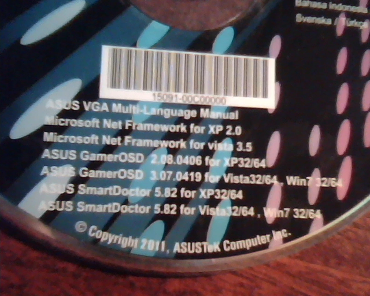 CD ASUS VGA Driver and Manual V998 SmartDoctor GamerOSD Net Framework - image 2