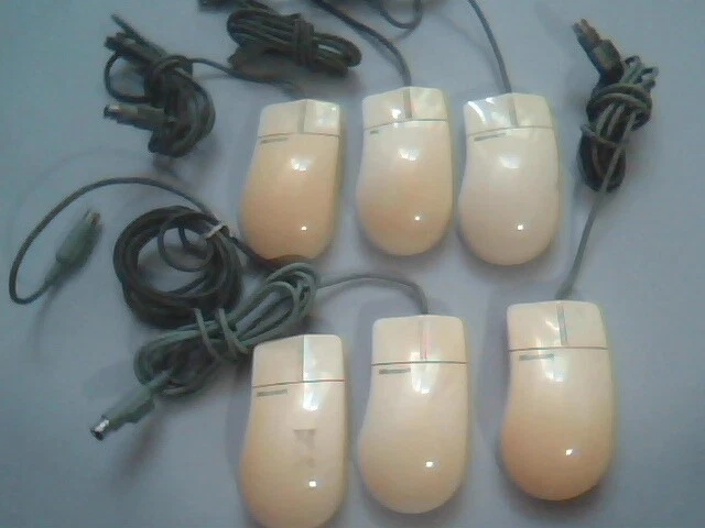 LOT of 6 Vintage Microsoft Bus Mouse Part No 37968 C3KABUS1 2-button - Working