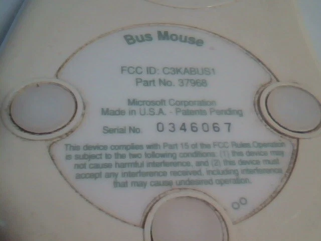 LOT of 6 Vintage Microsoft Bus Mouse Part No 37968 C3KABUS1 2-button - Working - image 5