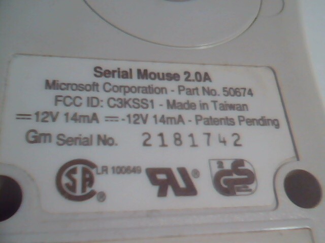 Vintage Microsoft 2.0A Serial Mouse 50674 2-button design 9-pin - Working - image 5