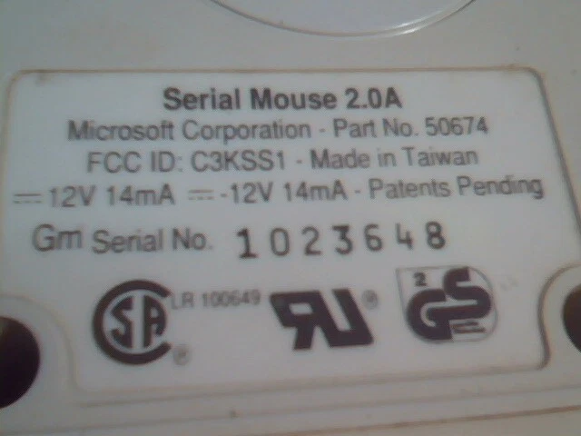 LOT of 4 Vintage Microsoft 2.0A Serial Mouse 50674 2-button 9-pin - Working - image 8
