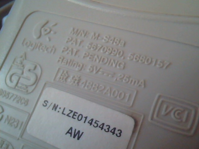 Logitech M-S48a Mouse JNZ201213 Two-button Scroll ball serial PS/2- Working - image 5
