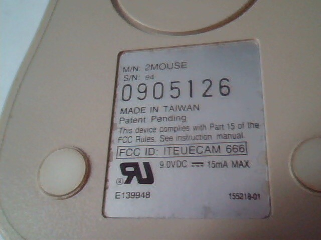 Vintage 2MOUSE Two-button ITEUECAM 666 - weird curved mouse body - Working - image 5