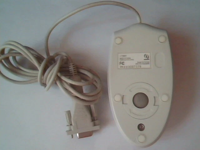 Vintage Interact Mouse I-73801 PS/2 9-pin adapter scroll 2-button - Working - image 3