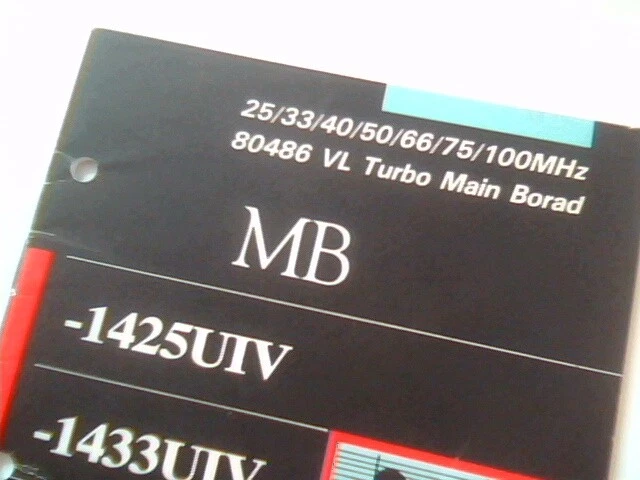 User's Manual Guide - 25/33/40/50/66/75/100MHz 80486 VL Turbo MainBoard MB 1425 - image 3