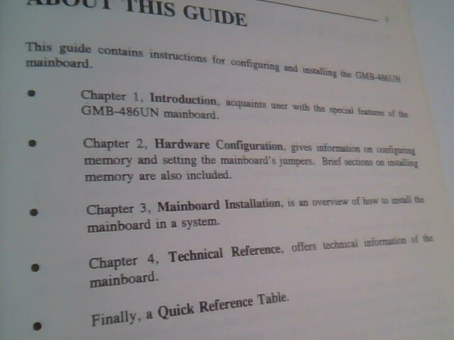 User's Manual Guide - GMB-486UN 80486 MainBoard Version 2.00 - image 4