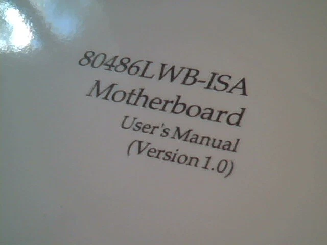 User's Manual Guide - 80486LWB-ISA Motherboard Version 1.0 - image 2
