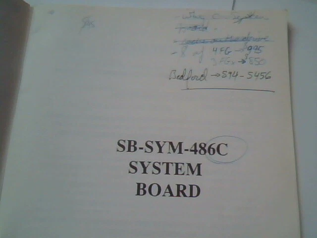 User's Manual Guide - SB-SYM-486C System Board Seanix 1991 - image 3