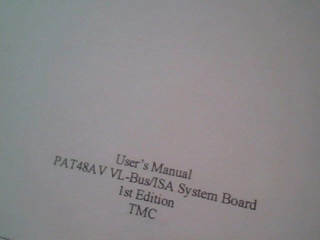 User's Manual Guide - PAT48AV VL-Bus/ISA System Board 1993 Ver 1.0GM015400SE - image 5