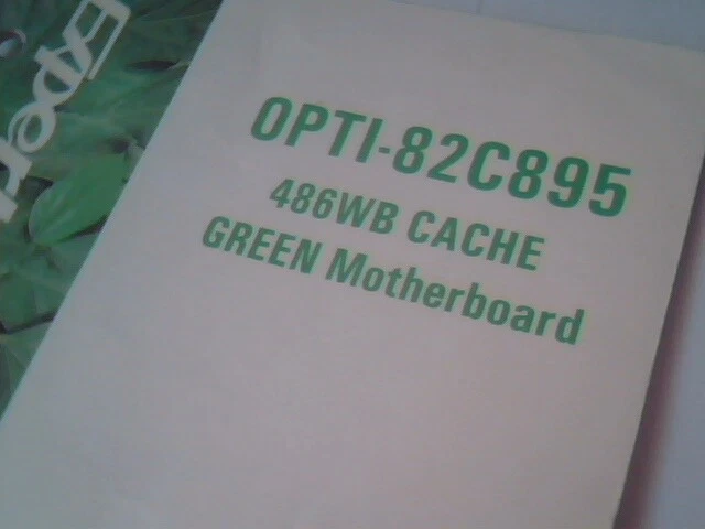 User's Manual Guide - OPTI-82C895 486WB Cache Green Motherboard ExpertBoard 4044 - image 2
