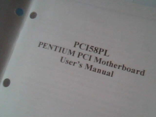 User's Manual Guide - PCI58PL V1.0 Pentium PCI Motherboard - image 3